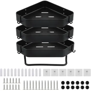 3-lagiges Duschregal, Ohne Bohren, Badezimmer Eckregal, Duschregal, Shower Caddy für Bad, Küche und Toilette