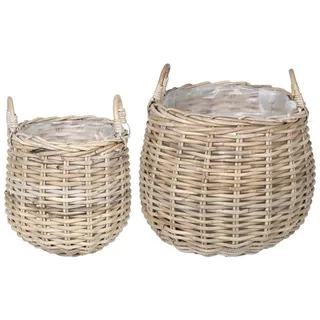 vidaXL Körbchen mit Speicher 2 pcs  Grau Komplettset