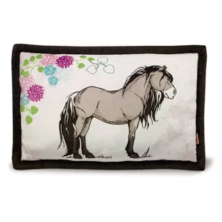 Nici 36900 - großes Kissen Pferd, 64 x 42 cm, bedruckt, graubeige