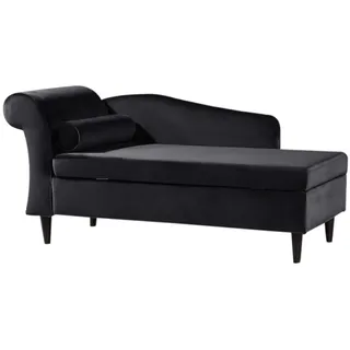 KAWOLA Polsterliege SARAH Polyester 163 x 77 x 73 cm Schwarz mit Schlaffunktion