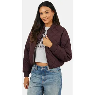 Brave Soul Kurzjacke Damen-Bomberjacke mit Rautensteppung rot XL
