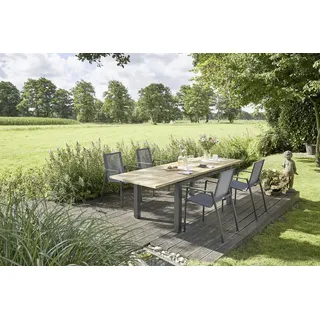 Diamond Garden Porto Ausziehtisch 170-270 x 90 x 77,5 cm Dunkelgrau/Recycled Teak