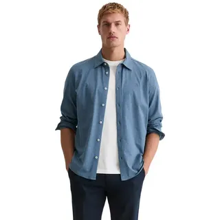 Marc O'Polo Langarmhemd regular fit aus reiner Bio-Baumwolle Jerseyhemd blau XL