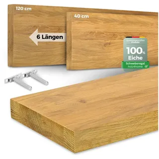 holz4home Wandregal 120 x 0 x 0 cm Natur