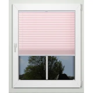 Plissee INDEKO "simple" Plissees Gr. 130 cm, zweiseitig verschiebbar, 105 cm, rosa (rosé, weiß) Sonnenschutz-Plissees nach Maß