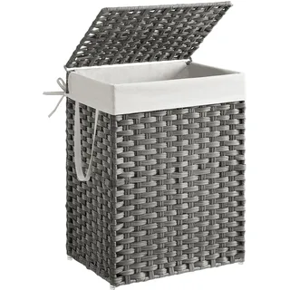 Songmics Wäschekorb 90 L, Grau