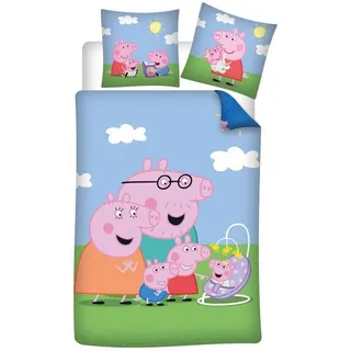 Aymax Peppa Pig Bettwäsche Blau 140 x 200 cm + 65 x 65 cm