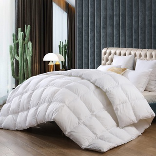 BedFabtasy Schwere Daunendecke für Einzelbett, 12 Tog, Plüsch-Bettdecke mit Ecklaschen und 3D-Innenstegboxen, extra warme Bettwäsche für kalte Klimazonen/Schläfer, 135 x 200 cm