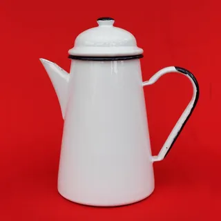 DanDiBo Kaffeekanne 578TB Weiß emailliert 22 cm Wasserkanne Kanne Emaille Nostalgie Tee