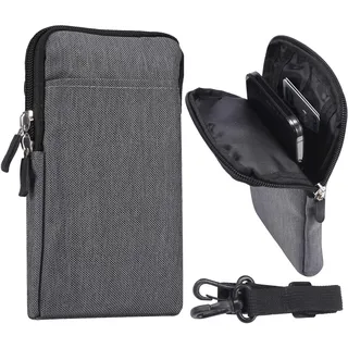 Herren Schultertaschen Handy, Kleine Handy Umhängetasche, 6.5" Universal Mini Gürteltasche Vertikal Hüfttasche Handytasche Kleine Umhängetasche Schultertaschen Messenger Bag Kartenfach Taille Tasche