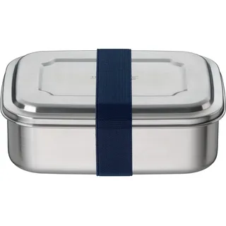 Thermos THERMOcafé TC Brotdose 1,00 l, Edelstahl, spülmaschinenfest, saphire blue | Edelstahl-Lunchbox mit Textilband, Pausenbrotbox für Schule, Uni , Büro & Unterwegs, blau