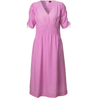 Midikleid BOSS ORANGE "C_Dizzetta" Gr. 42, N-Gr, lila (open purple546) Damen Kleider Freizeitkleider Premium Damenmode mit Raffungdetails