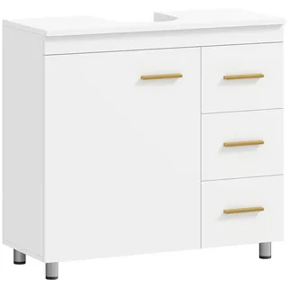 Homcom Waschbeckenunterschrank 3 Schubladen 70 x 65 cm Weiß