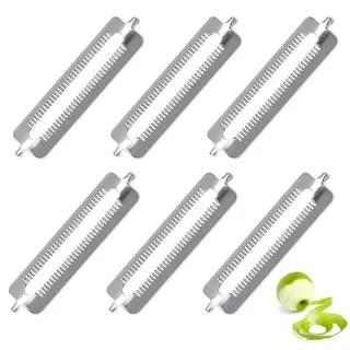 6 Stück Sparschäler Tupper,Schäler für Tupperware Ersatzteile,Edelstahl Ersatzklingen für Spargelschäler,Sparschäler Klinge,Schälmesser für Vegetable Peeler,Gigant Gemüseschäler,Kartoffelschäler