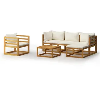 vidaXL Garten-Lounge-Set 6-tlg. natur/cremeweiß 3057635