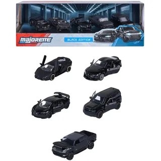 MAJORETTE Black Edition 5er Auto-Geschenkset schwarz 1:64