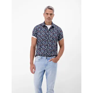Lerros Floral Kurzarmhemd Blau XL