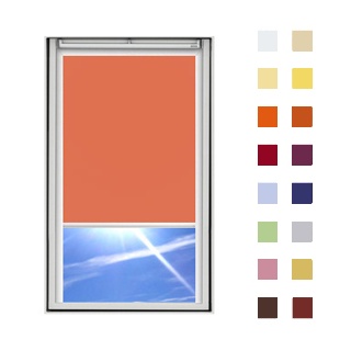 Dachfensterrollo guenstig nach Maß, Stoff Polyester, Farbe terracotta, mit Kassette oder als Springrollo, weitere 120 Farben im Shop