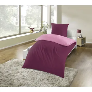 Kinzler Wendebettwäsche Mikrofaser Cashmere Touch Lila 155 x 220 cm + 2 x 80 x 80 cm