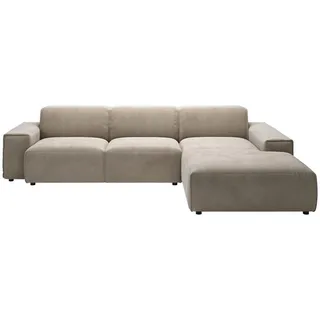 Pure Home Lifestyle Ecksofa 9125, Taupe, Kunststoff, 4-Sitzer, Ottomane rechts, L-Form, 300x189 cm, Goldenes M, Made in EU, Oeko-Tex® Standard 100, DGM-Emissionslabel, seitenverkehrt erhältlich, Hocker erhältlich, Wohnzimmer, Sofas & Couches, Wohnlandschaften, Ecksofas