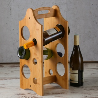 Weinregal aus Holz f√or 6 Flaschen - Holzregal f√or Weinflaschen - Flaschenregal - H: 47cm