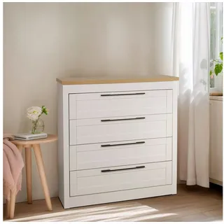 OTTO home Schubkastenkommode Büsum Schlafzimmer Schrank Wäscheschrank, Sideboard mit 4 Schubladen im Landhaus Design Bestseller weiß