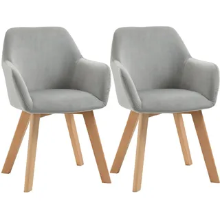 Homcom Esszimmerstuhl Samt grau 2er Set