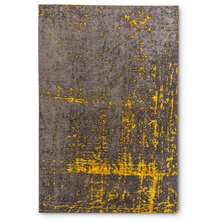 Vintage Teppich Scroom 80 x 150 cm Mischgewebe Gold, Schwarz Gold /