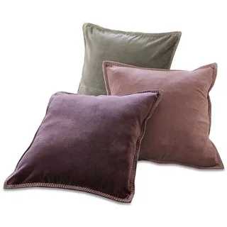 Mirabeau Dekokissen Kissen 3er Set Allonnes bordeaux/rosa/grün grün|rosa|rot
