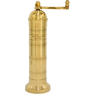 Alexander Home Original Griechische Salzmühle 20,3 cm | Europäische Salzmühle Mit Kurbel | Manuelle, Nachfüllbare Mühle - Messing