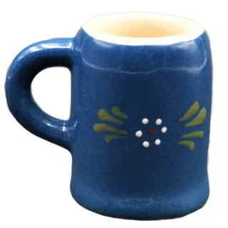 Carstens Keramik® Schnapsbecher mit Henkel und Namen Bunzlau Blau, Schnapsglas mit Henkel, Becher mit Namen