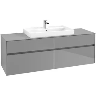 Villeroy & Boch Collaro Waschbeckenunterschrank 160 x 55 cm Glossy Grey
