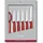Messerset 6 cm 6-tlg. rot/silber/weiß