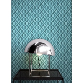 Newroom Vliestapete, Blau Tapete Modern Kreise - Mustertapete Retrotapete Dunkelblau Retro Geometrisch Grafik Muster für Wohnzimmer Schlafzimmer Küche bunt