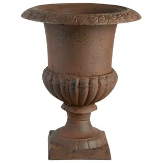 Esschert Design BV Blumentopf Französische Pflanzvase nostalgisch, Gusseisen, Antike Amphoren Vase für Hauseingang und Terrasse braun