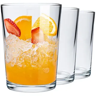 konzept Gläser Set 12 teilig, Stapelbar, groß-500 ml, Kristallklare Trinkgläser – EU-Produktion, spülmaschinenfest, bleifrei – ideal für Wasser, Saft & Eisgetränke