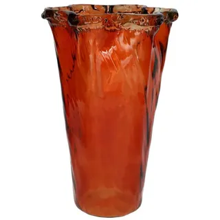 INNA-Glas Tischvase Blumenvase THADEUSS, aus Glas, recycelt, terracotta, 33cm, Ø21cm braun