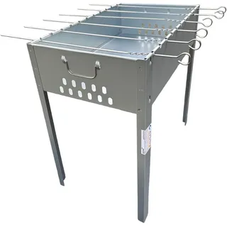 Mangal Spießgrill, Schaschlikgrill, Schaschlik Standgrill 50x30x50cm inkl. 6 Edelstahl Spieße & Grillrost