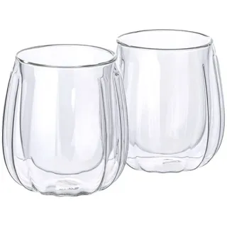 Mulex Latte-Macchiato-Glas Mulex Gläser Set Chicago, 2-tlg., Borosilikatglas, doppelwandig, ideal f. Kaffee, Cappuccino, Latte Macchiatto, 2tlg weiß