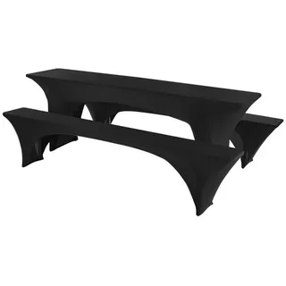 LuxusKollektion Bierzeltgarnitur-Hussen Bierzeltgarnitur Biertischhussen Set 3 50cm 70cm 220 x 70 cm Schwarz