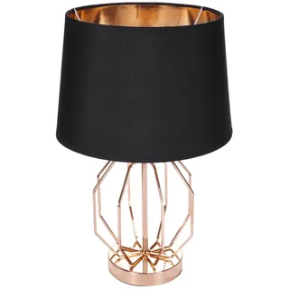 Tischlampe schwarz Industrial Modern Textilschirm E27 LED Tischleuchte Goldlampe