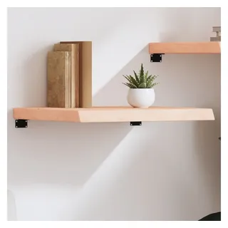 furnicato Wandregal aus massivem Eichenholz 60x50x(2-6) cm mittelbraun, 1-tlg., Handgefertigtes Wandboard mit Naturkante als Badezimmerablage braun 50 cm x 6 cm x 60 cm