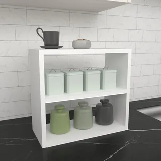 [en.casa] Küchenregal Hjo Gewürzregal freistehend für Arbeitsplatte Gewürzständer 40 x 43,5 x 20 cm Gewürzhalter Küchenregal Weiß