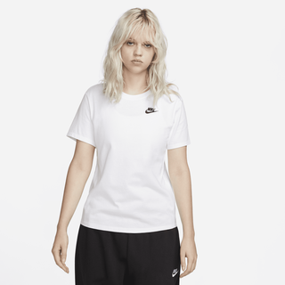 Nike Sportswear Club Essentials Damen-T-Shirt - Weiß, M (EU 40-42)