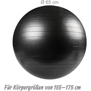 Relaxdays Gymnastikball Schwarz 65 cm