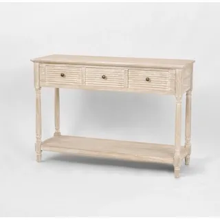 Livin Hill Konsolentisch Livorno, Boho-Stil, handbemalt, Regalfach beige