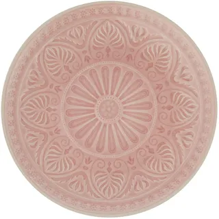 BUTLERS Essteller Steinzeug - SUMATRA - Spülmaschinenfest | Farbe Pink - ø 31 cm - Speiseteller für Hauptgerichte & Beilagen - Servierteller für Snacks & Vorspeisen - Reliefdekor