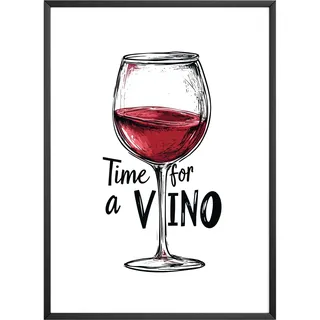 MJ-GRAPHICS® Poster Rotwein Bilder Küche Bild A3 Wein Küchenbilder Deko Wohnzimmer Poster Küchen Bilder Küche Deko Bilder Vintage Weinglas Barista Wandbilder Rotwein Deko Küche Esszimmer – ohne Rahmen