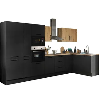BASIC by Balculina Winkelküche Turin L-Form 360 cm schwarz