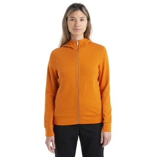 Icebreaker Central Classic Merino Full Zip Sweatshirt Orange S Frau